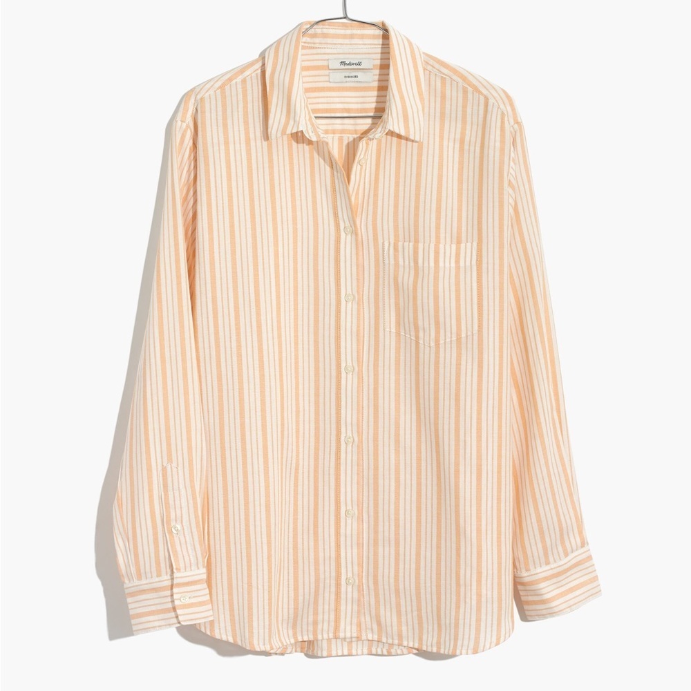 MADEWELL Oversized Ex-Boyfriend Shirt in Glenn Stripe Large - Picture 1 of 8